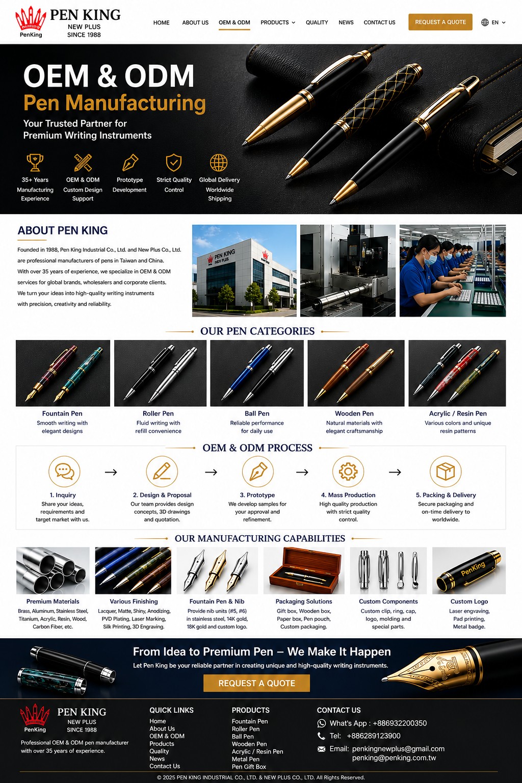 OEM & ODM Pen Manufacturing — Pen King