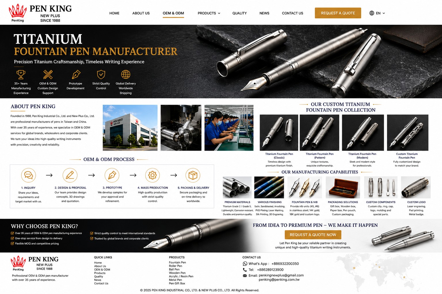 Titanium Fountain Pen Manufacturer — Pen King