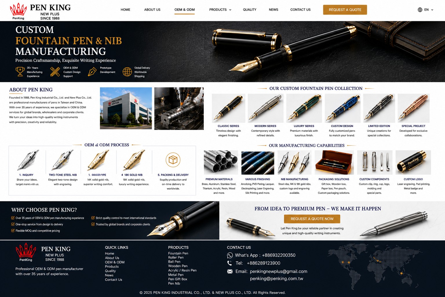 Custom Fountain Pen & Nib Manufacturing — Pen King