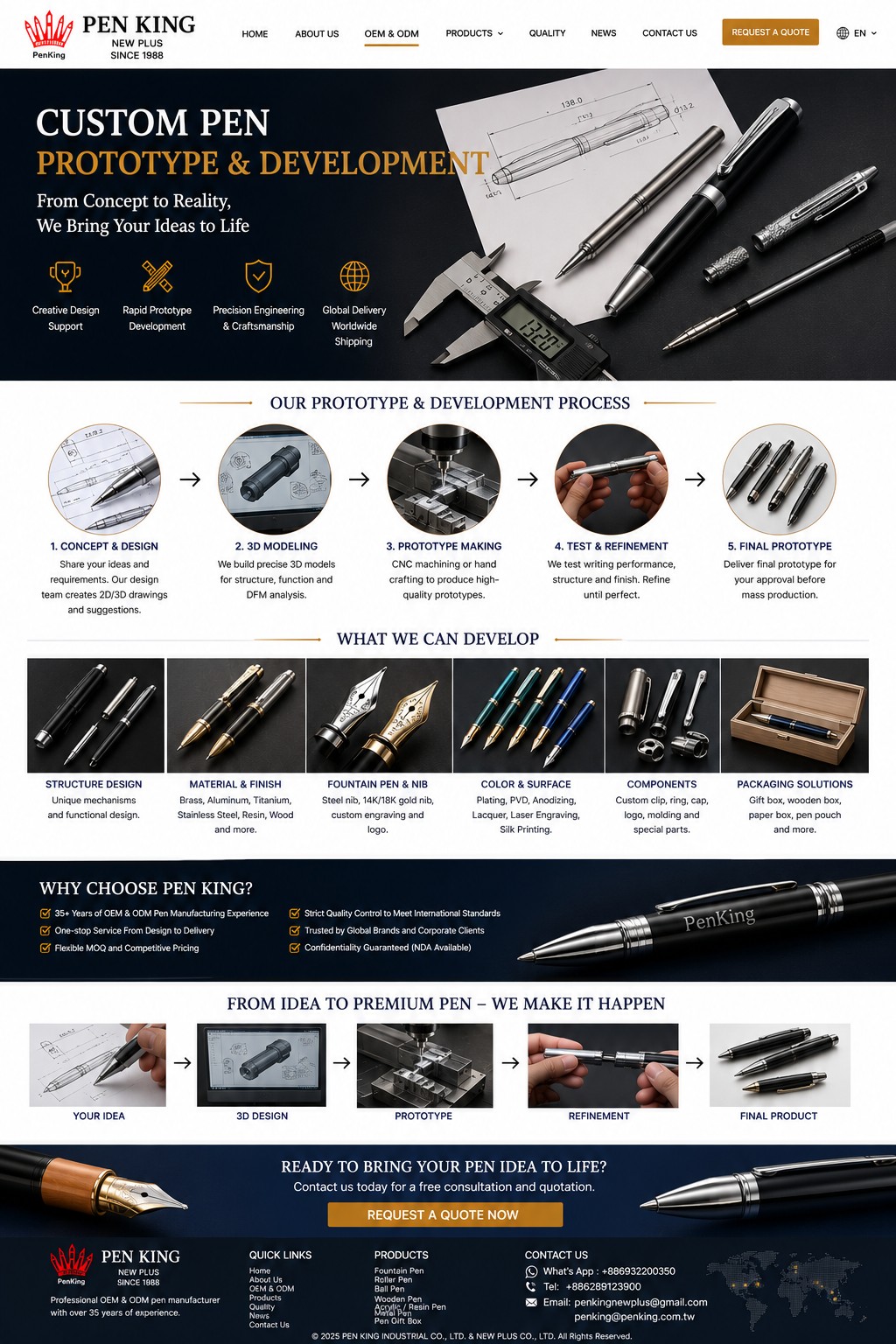 Custom Pen Prototype & Development — Pen King